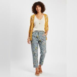 by Anthropologie Floral Print‎ Women's Cargo Pants Colorful Flowers Size 4